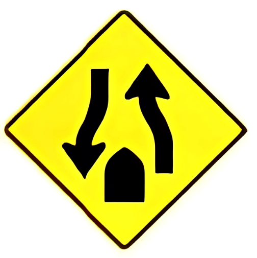 Divided Highway Ends.