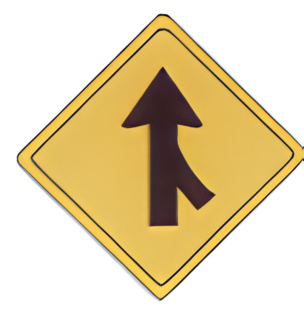 Merging traffic entering from the right.
