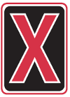 Steady Red 'X': Do not drive in this lane.